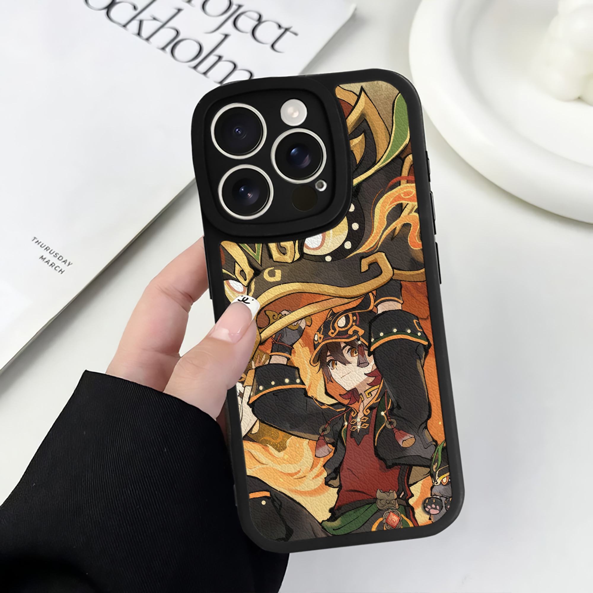 げんし神 genshin 【iPhone 16シリーズ対応】シリコンスマホケース（レザー調） 材質：シリコン
